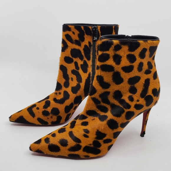 Louboutin So Kate Booties 85 Pony Hair Leopard - Picture 1 of 10